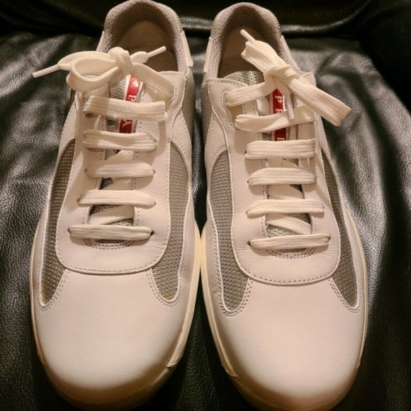 Authentic Prada Men's America's Cup Leather/Mesh Sneakers - Picture 3 of 5